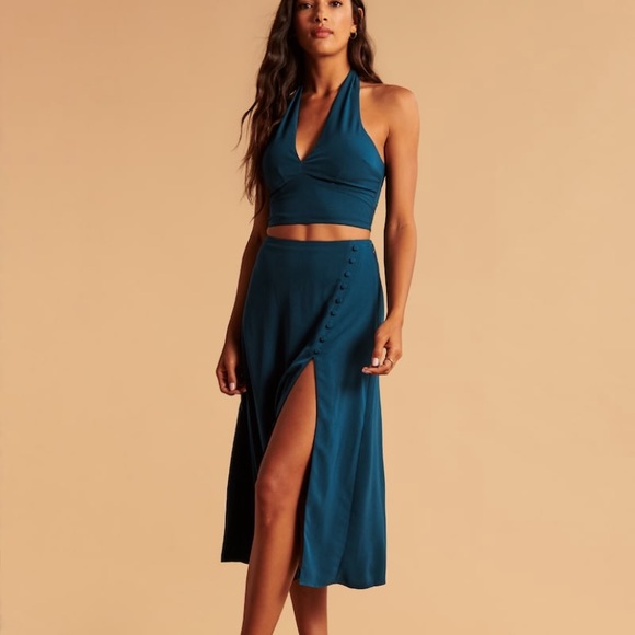 Abercrombie Delicate Button Midi Skirt - Picture 2 of 6